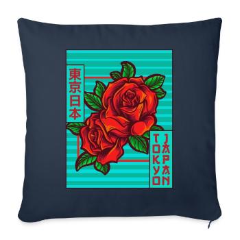 Roses Tokyo Japan Japanese Aesthetics Poster Gesch - Sofa pillowcase 17,3'' x 17,3'' (45 x 45 cm) - navy - Front