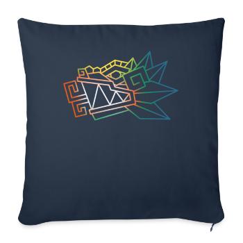 Quetzalcoatl Polygone Ancien Serpent Aztèque Ma - Housse de coussin décorative 45 x 45 cm - bleu marine - Devant