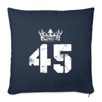 45 Number crown - Sofa pillowcase 17,3'' x 17,3'' (45 x 45 cm) - navy - Front