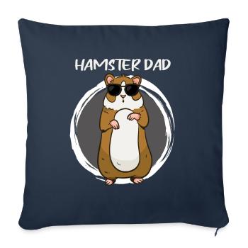 Hamster Papa Hamster Propriétaire Souris Famille Père - Housse de coussin décorative 45 x 45 cm - bleu marine - Devant