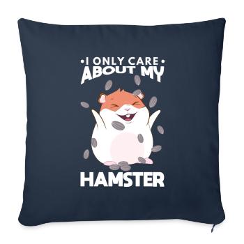Hamsters Rongeurs Ne se soucient que de mon hamster - Housse de coussin décorative 45 x 45 cm - bleu marine - Devant