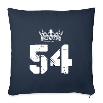 54 Couronne de numéros - Housse de coussin décorative 45 x 45 cm - bleu marine - Devant