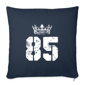 85 Number crown - Sofa pillowcase 17,3'' x 17,3'' (45 x 45 cm) - navy - Front