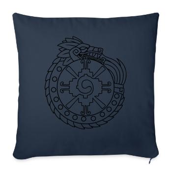 Quetzalcoatl Ouroboros Aztecs Ancient Maya Inca Gesc - Sofa pillowcase 17,3'' x 17,3'' (45 x 45 cm) - navy - Front