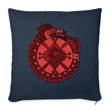 Quetzalcoatl Ouroboros Aztèques Ancien Maya Inca Gesc - Housse de coussin décorative 45 x 45 cm - bleu marine - Devant
