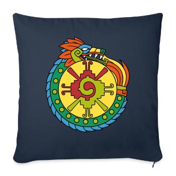Quetzalcoatl Ouroboros Aztecs Ancient Maya Inca Gesc - Sofa pillowcase 17,3'' x 17,3'' (45 x 45 cm) - navy - Front