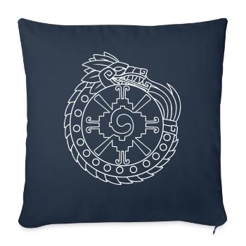 Quetzalcoatl Ouroboros Aztecs Ancient Maya Inca Gesc - Sofa pillowcase 17,3'' x 17,3'' (45 x 45 cm) - navy - Front