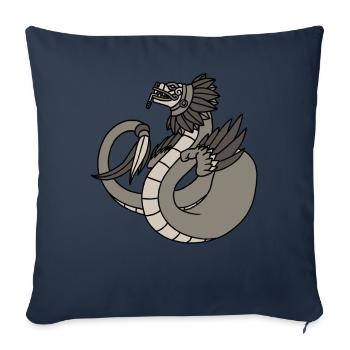Quetzalcoatl Aztecs Feathered Snake Maya Inca - Sofa pillowcase 17,3'' x 17,3'' (45 x 45 cm) - navy - Front