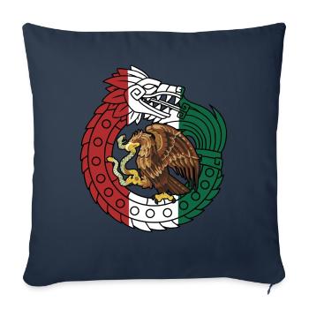 Quetzalcoatl Ouroboros Serpent aztèque Maya Ge - Housse de coussin décorative 45 x 45 cm - bleu marine - Devant
