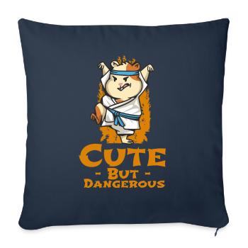 Mignon mais dangereux Hamster Judoka Judo Arts Martiaux - Housse de coussin décorative 45 x 45 cm - bleu marine - Devant