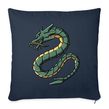 Cyborg Dragon Japonais Cyber Punk Cyber Esthétique - Housse de coussin décorative 45 x 45 cm - bleu marine - Devant