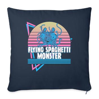 Flying Spaghetti Monster Pastafari FSM Atheist Ges - Sofakissenbezug 45 x 45 cm - Navy - Vorne