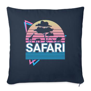 Safari Rétro Cadeau - Housse de coussin décorative 45 x 45 cm - bleu marine - Devant