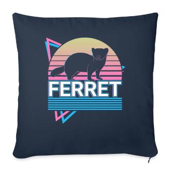 Frettchen Retro Geschenk - Sofakissenbezug 45 x 45 cm - Navy - Vorne