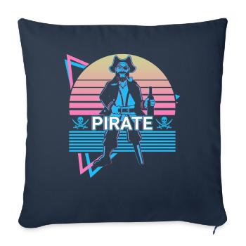 Pirate Retro Gift - Sofa pillowcase 17,3'' x 17,3'' (45 x 45 cm) - navy - Front