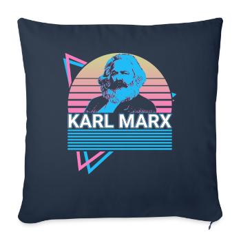 Karl Marx Marxisme Communisme Communiste So - Housse de coussin décorative 45 x 45 cm - bleu marine - Devant