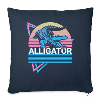 Alligator Krokodil Gator Retro Geschenk - Sofakissenbezug 45 x 45 cm - Navy - Vorne