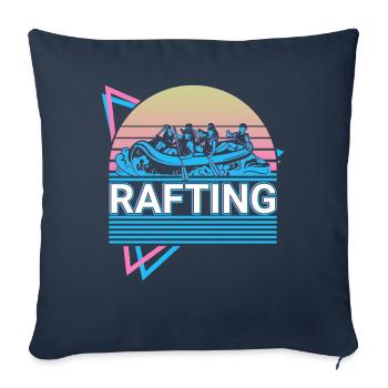 Rafting Rafting Rafting Rétro Cadeau - Housse de coussin décorative 45 x 45 cm - bleu marine - Devant