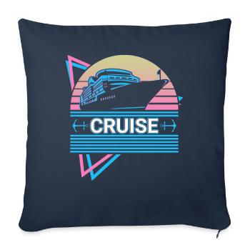 Cruise Ship Retro Gift - Sofa pillowcase 17,3'' x 17,3'' (45 x 45 cm) - navy - Front