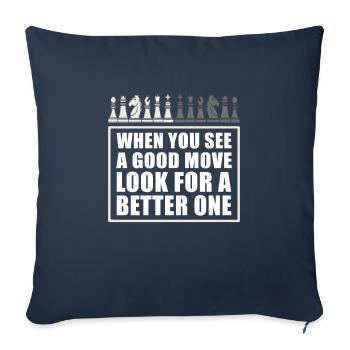 See Good Move Look Better One Chess Wisdom - Sofa pillowcase 17,3'' x 17,3'' (45 x 45 cm) - navy - Front
