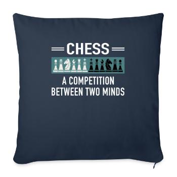 Compétition d’échecs entre deux esprits Joueurs d’échecs - Housse de coussin décorative 45 x 45 cm - bleu marine - Devant