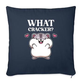 Hamster Hamster Cheek Snacking Snacking Quel craquelin - Housse de coussin décorative 45 x 45 cm - bleu marine - Devant