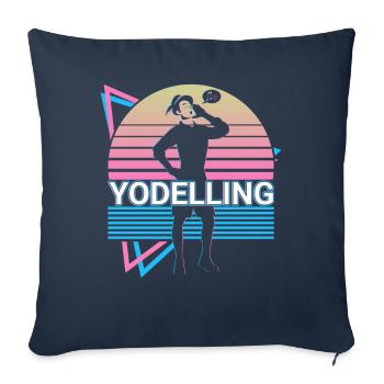 Yodelling Retro Cadeau - Housse de coussin décorative 45 x 45 cm - bleu marine - Devant