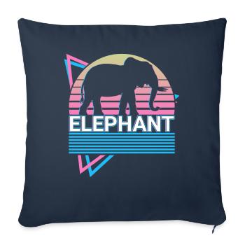 Elephant Retro Gift - Sofa pillowcase 17,3'' x 17,3'' (45 x 45 cm) - navy - Front