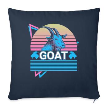 Cadeau Rétro Chèvre - Housse de coussin décorative 45 x 45 cm - bleu marine - Devant