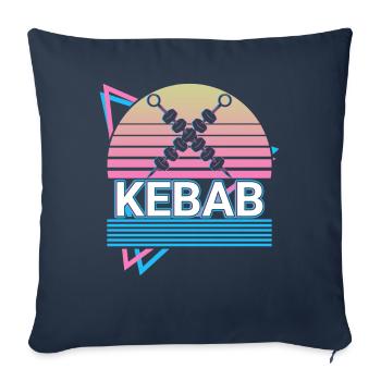 Brochettes de kebab Doner Kebap Retro Gift - Housse de coussin décorative 45 x 45 cm - bleu marine - Devant