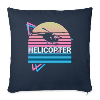 Pilote d’hélicoptère Aviation Retro Gift - Housse de coussin décorative 45 x 45 cm - bleu marine - Devant
