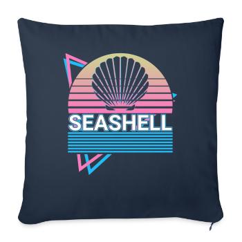 Shell Rétro Cadeau - Housse de coussin décorative 45 x 45 cm - bleu marine - Devant