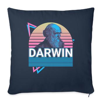 Charles Darwin Theory of Evolution Retro Gift - Sofa pillowcase 17,3'' x 17,3'' (45 x 45 cm) - navy - Front