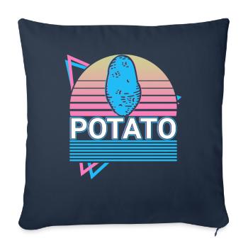 Potato Retro Gift - Sofa pillowcase 17,3'' x 17,3'' (45 x 45 cm) - navy - Front