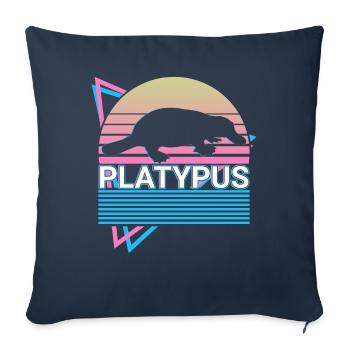 Platypus Retro Cadeau - Housse de coussin décorative 45 x 45 cm - bleu marine - Devant
