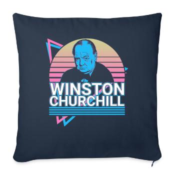 Winston Churchill Retro Gift - Sofa pillowcase 17,3'' x 17,3'' (45 x 45 cm) - navy - Front