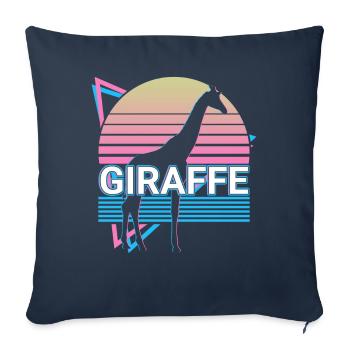 Giraffe Retro Gift - Sofa pillowcase 17,3'' x 17,3'' (45 x 45 cm) - navy - Front