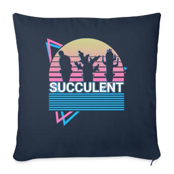 Succulent Retro Gift - Sofa pillowcase 17,3'' x 17,3'' (45 x 45 cm) - navy - Front