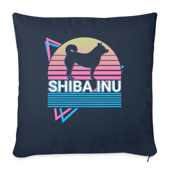 Shiba Inu Retro Gift - Sofa pillowcase 17,3'' x 17,3'' (45 x 45 cm) - navy - Front