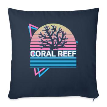 Cadeau rétro De récif corallien - Housse de coussin décorative 45 x 45 cm - bleu marine - Devant