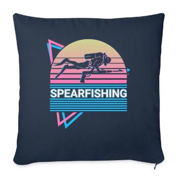 Spearfishing Spearfisher Retro Gift - Sofa pillowcase 17,3'' x 17,3'' (45 x 45 cm) - navy - Front