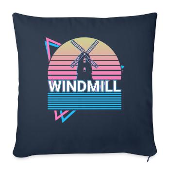 Windmill Retro Gift - Sofa pillowcase 17,3'' x 17,3'' (45 x 45 cm) - navy - Front