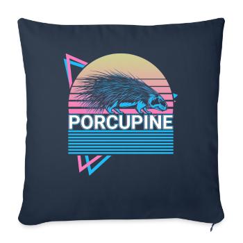 Porcupine Retro Gift - Sofa pillowcase 17,3'' x 17,3'' (45 x 45 cm) - navy - Front