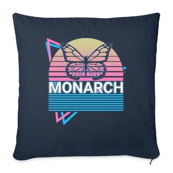 Monarque Butterfly Retro Cadeau - Housse de coussin décorative 45 x 45 cm - bleu marine - Devant
