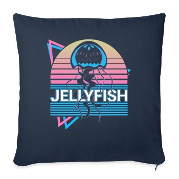 Jellyfish Retro Gift - Sofa pillowcase 17,3'' x 17,3'' (45 x 45 cm) - navy - Front