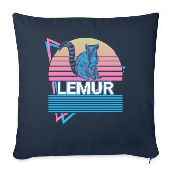 Lemur Retro Gift - Sofa pillowcase 17,3'' x 17,3'' (45 x 45 cm) - navy - Front