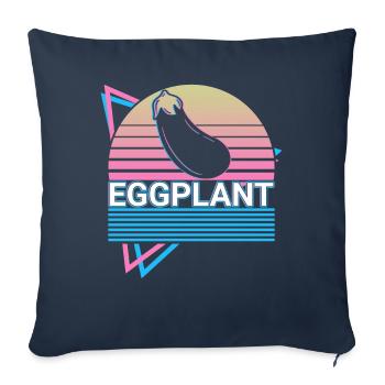 Aubergine Aubergine Retro Geschenk - Sofakissenbezug 45 x 45 cm - Navy - Vorne