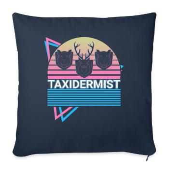 Taxidermiste Taxidermie Rétro Cadeau - Housse de coussin décorative 45 x 45 cm - bleu marine - Devant