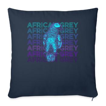 African Grey Parrot Retro Gift - Sofa pillowcase 17,3'' x 17,3'' (45 x 45 cm) - navy - Front