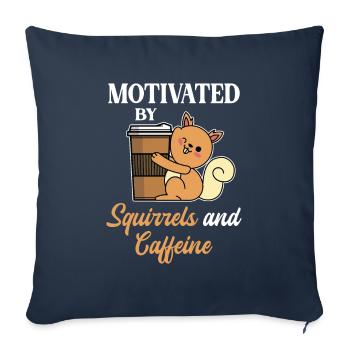 Motive les amateurs de café d’écureuil - Housse de coussin décorative 45 x 45 cm - bleu marine - Devant